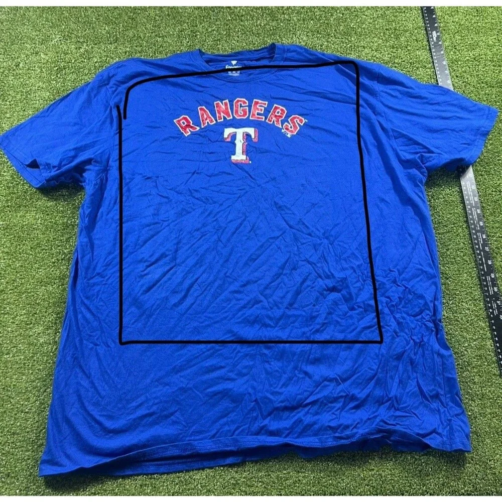 Fanatics Men's Texas Rangers Short Sleeve T-Shirt, Blue, 4XL NWOT